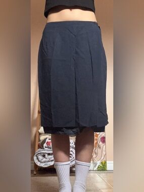 Vintage Classic Navy Pencil Skirt - Women's Tailored Skirt